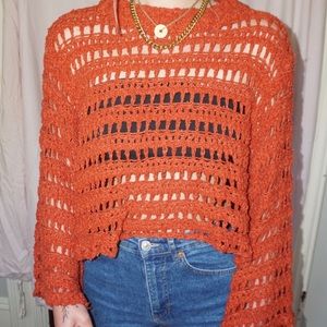 Burnt orange bell sleeve Free People sweater